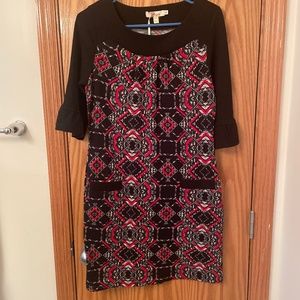 NWT Aryeh Cozy Print Sweater Shift Dress - N1009